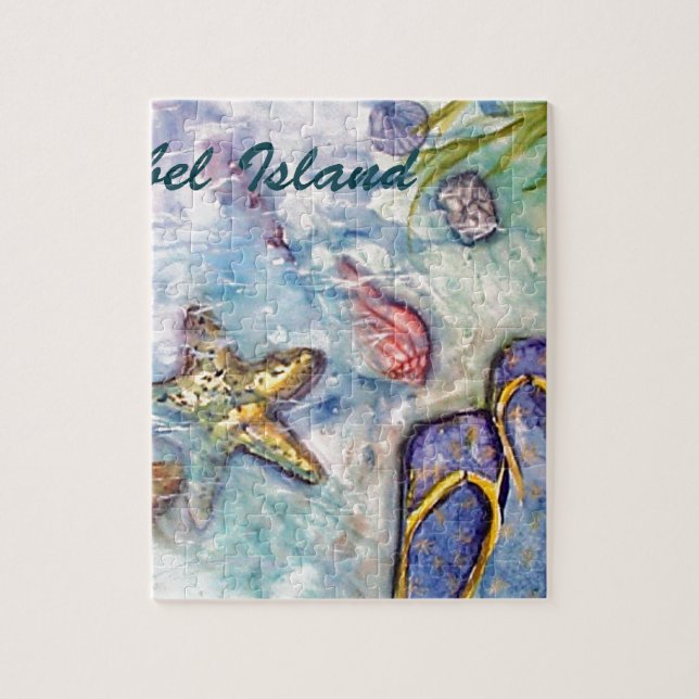 Sanibel Island Watercolor Florida Art Jigsaw Puzzle (Vertical)