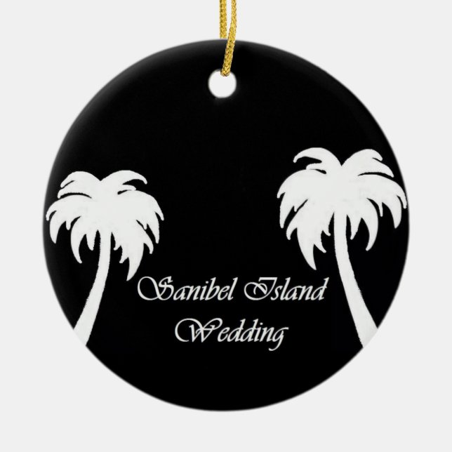 Sanibel Island Wedding Ceramic Ornament (Front)