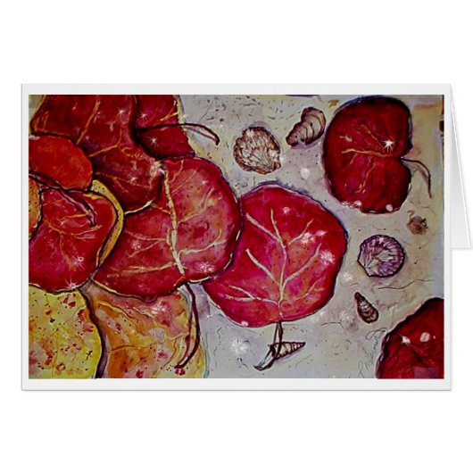 Sanibel Sea Grape Leaves Cards (Front Horizontal)