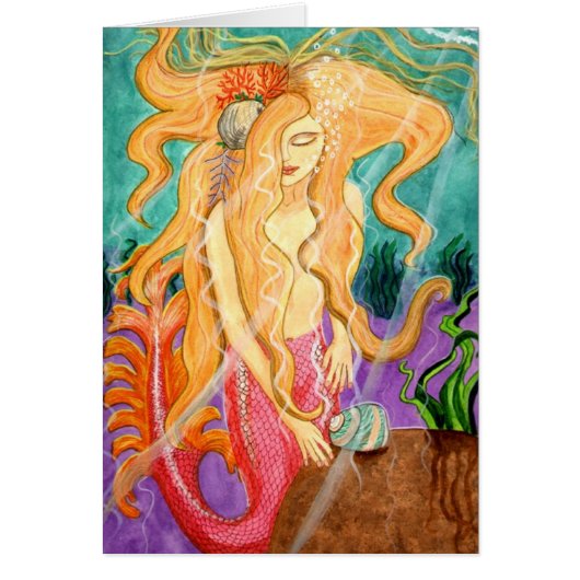 Sanibel Siren Mermaid Blank Card (Front)