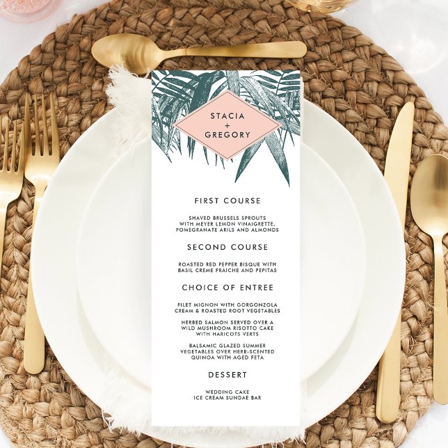 Sanibel | Tropical Botanical Wedding Menu Card (Creator Uploaded)