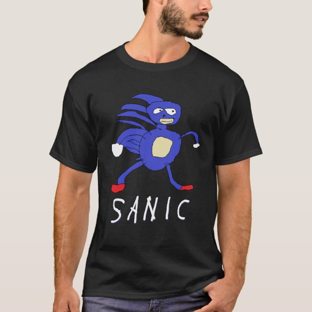 Sanic Meme Fast Funny Hog T-Shirt (Front)