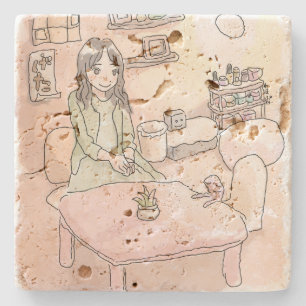 Sanireiji Pale Room and the soles of the feet Stone Coaster