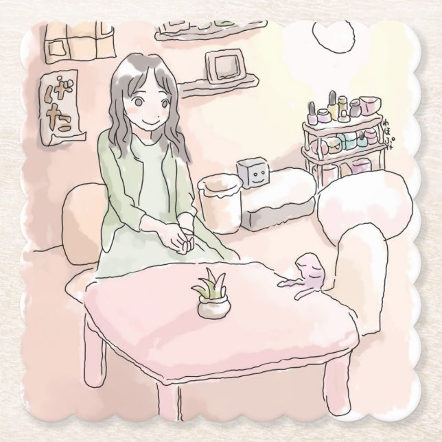 Sanireiji Soft Room Paper Coaster (Front)