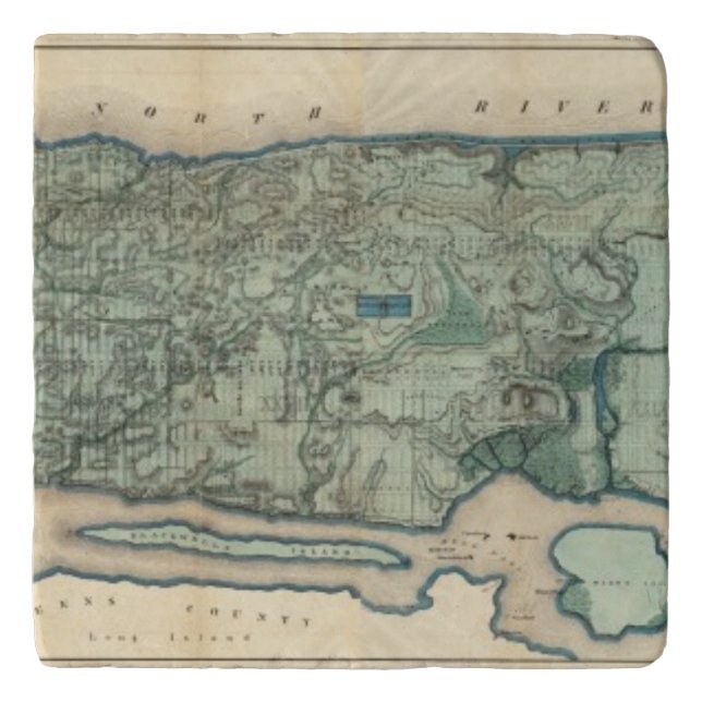 Sanitary and Topographical Map of New York City Trivet (Front)