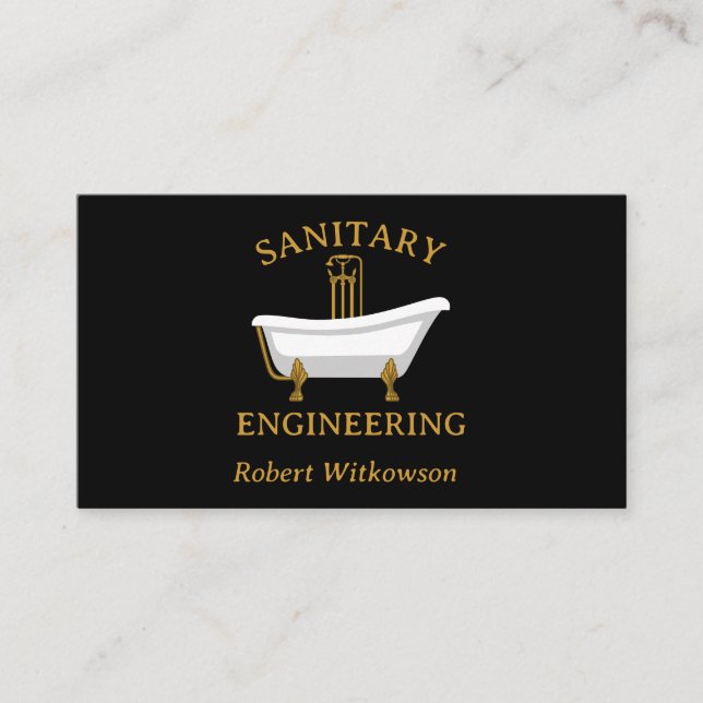 Sanitary Engineering and Plumbing Business Card (Front)