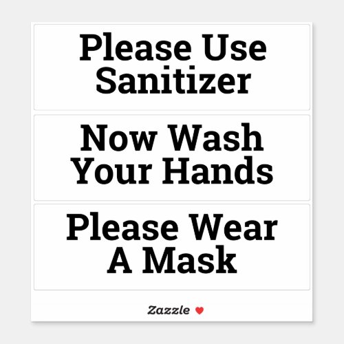 Sanitary Hygiene Notices as Sticker