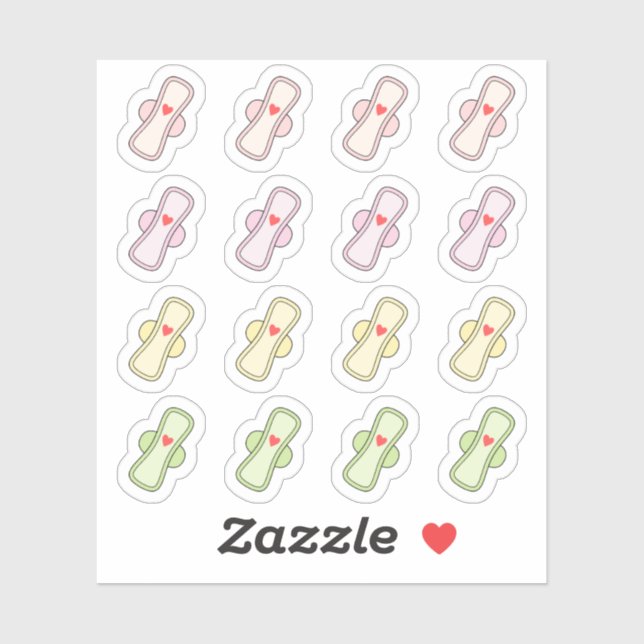 Sanitary Napkin Pad Period Cycle Tracker Planner  Sticker (Sheet)