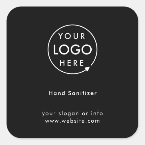 Sanitizer Logo  Black Covid_19 Business Square Sticker
