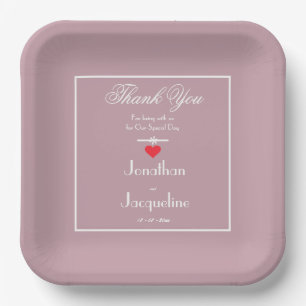 Sanitizer Wipes Dusty Pink Wedding Custom Modern Paper Plates