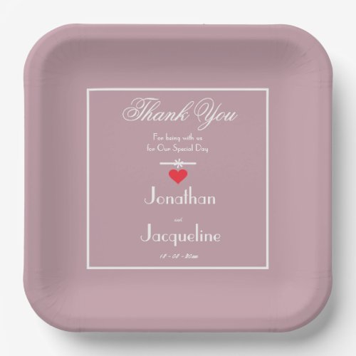 Sanitizer Wipes Dusty Pink Wedding Custom Modern Paper Plates