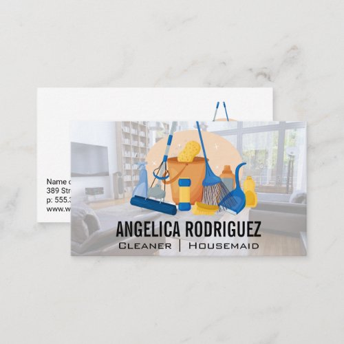 Sanitizing Cleaning Tools Business Card