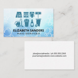 Sanitizing Icons   Soap Bubbles Business Card
