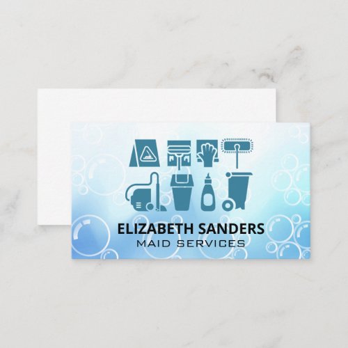 Sanitizing Icons  Soap Bubbles Business Card