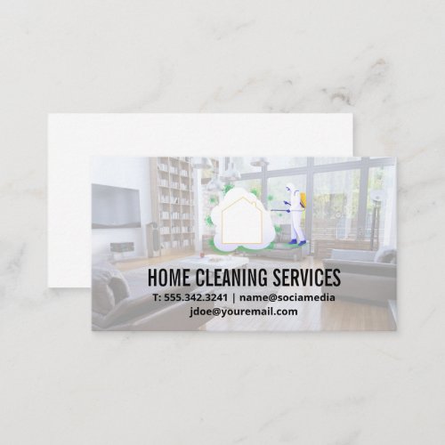 Sanitizing Spray  Home Logo  House Interior Business Card