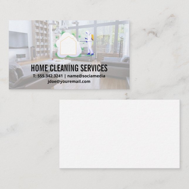 Sanitizing Spray | Home Logo | House Interior Business Card (Front/Back)