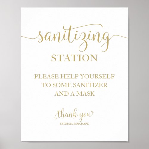  Sanitizing Station Chic Calligraphy Wedding Sign