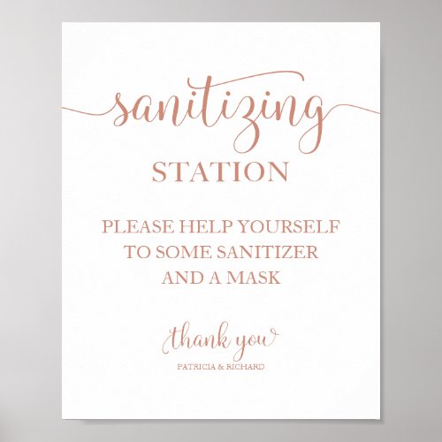  Sanitizing Station Chic Calligraphy Wedding Sign