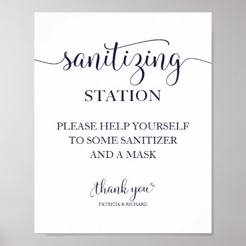  Sanitizing Station Chic Calligraphy Wedding Sign