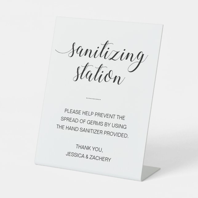 Sanitizing Station Hand Sanitizer Wedding Pedestal Sign (Front)