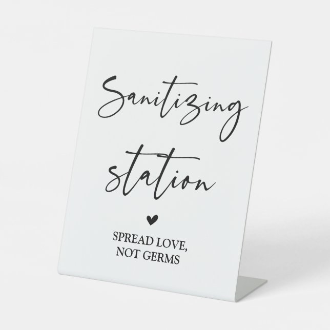 Sanitizing station pedestal sign (Front)