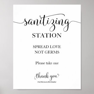 Sanitizing Station Spread Love Not Germs Sign