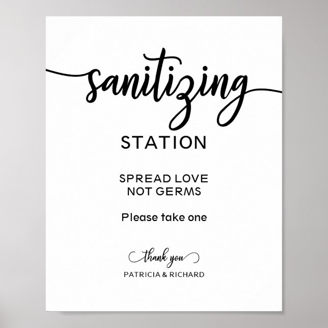  Sanitizing Station Spread Love Not Germs Sign (Front)