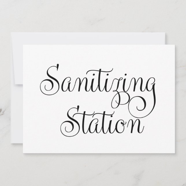 sanitizing station Wedding Sign Invitation (Front)