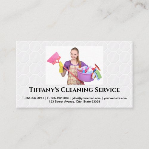 Sanitizing Supplies  Cleaner Woman Business Card