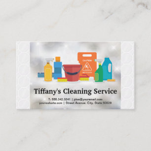 Sanitizing Supplies Tiles and Sparkle Business Card