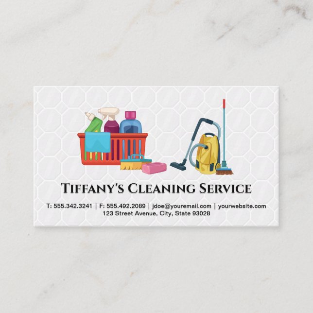 Sanitizing Supplies | Tiles Business Card (Front)