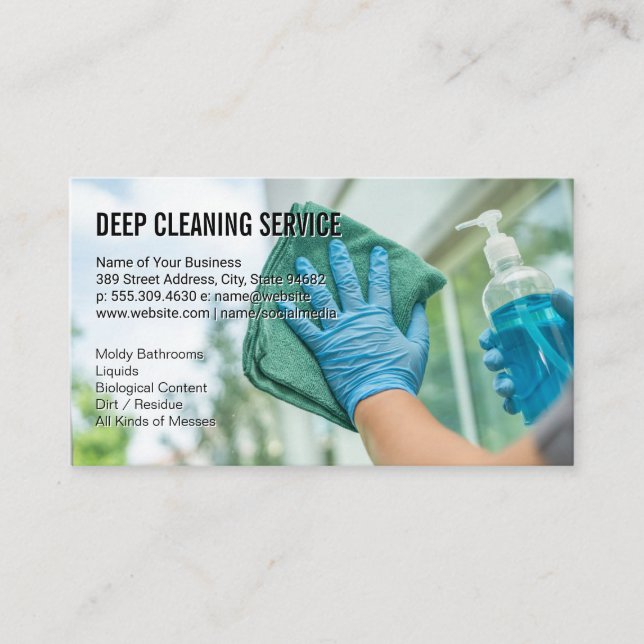 Sanitizing Window Business Card (Front)