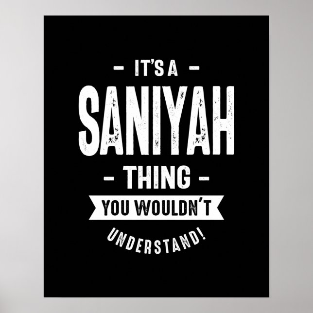 Saniyah Personalized Name Birthday Gift Poster (Front)