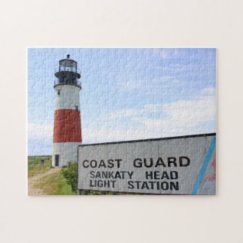 Sankaty Head Lighthouse Nantucket Ma Jigsaw Puzzle by LighthouseGuy at Zazzle
