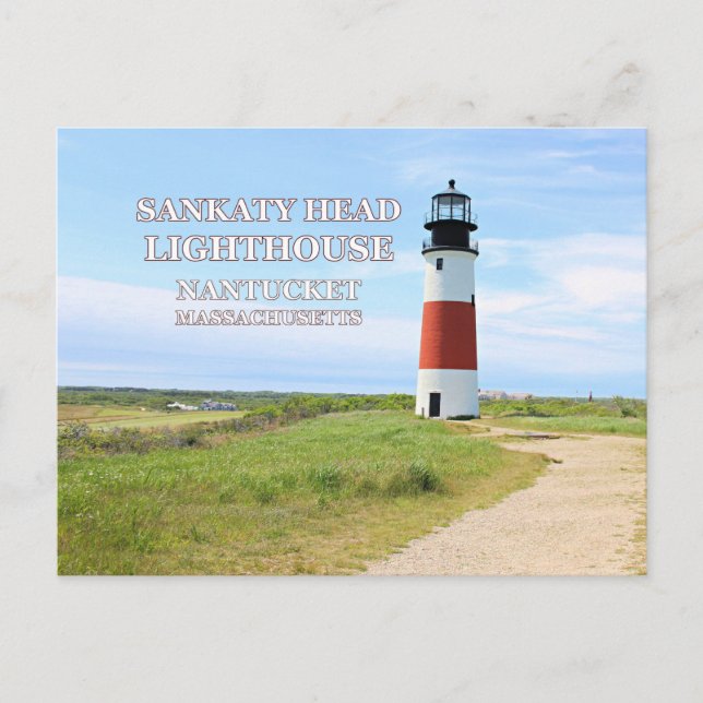 Sankaty Head Lighthouse, Nantucket MA Postcard (Front)