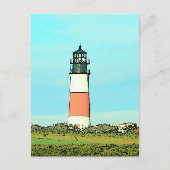 Sankaty Head Lighthouse - VINTAGE LOOK Postcard (Front)