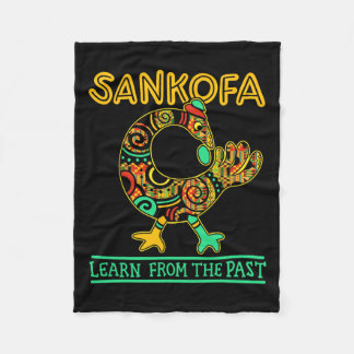 Sankofa African Bird Black History Month Juneteent Fleece Blanket