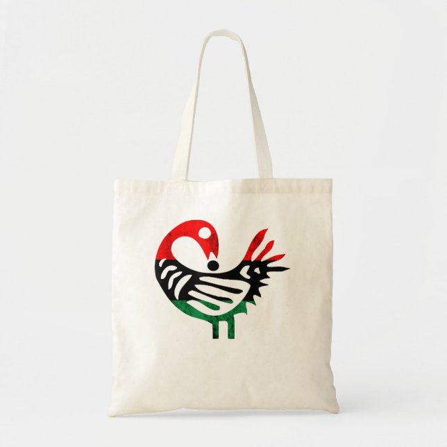 Sankofa African Bird Pan African Flag Pride Junete Tote Bag (Front)