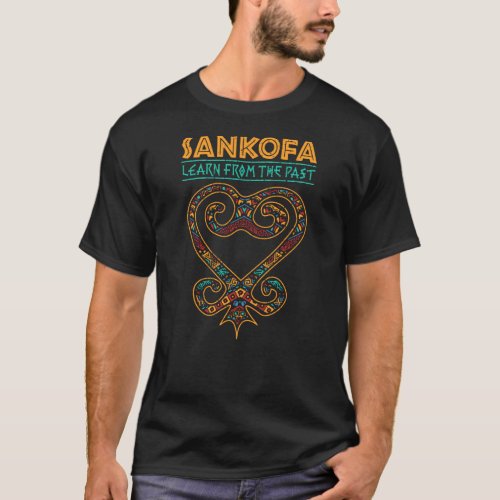 Sankofa African Heart Symbol for Black History T_Shirt