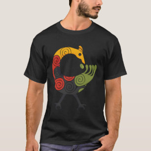 Sankofa Bird Adinkra Art In Pan African Colors T-Shirt