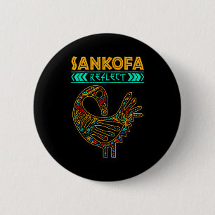 Sankofa Black History Afro African Pride Men Women Button