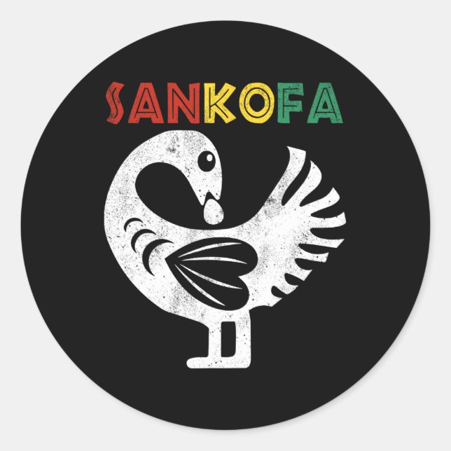 Sankofa Juneteenth Ghana Adinkra Symbol Sankofa  Classic Round Sticker (Front)