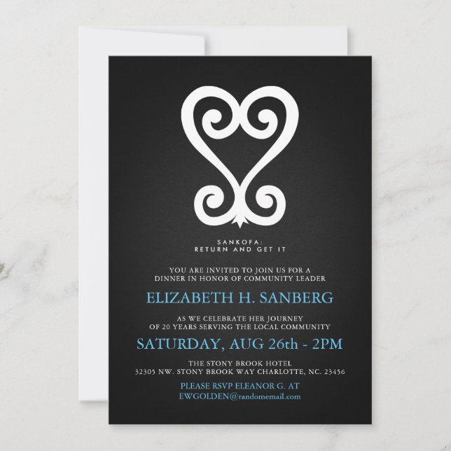 Sankofa | Learn From History Event | Party Invitation (Front)