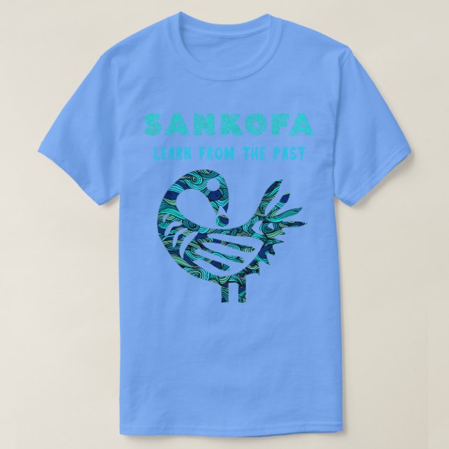 Sankofa Learn From The Past African Bird Pattern  T-Shirt (Design Front)