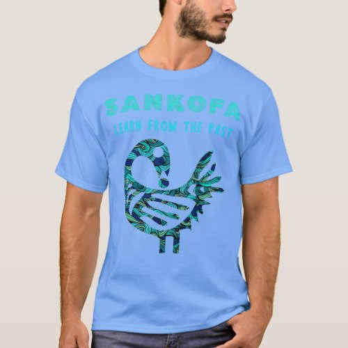 Sankofa Learn From The Past African Bird Pattern  T_Shirt