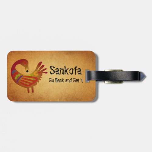 Sankofa Luggage Tag  Parchment