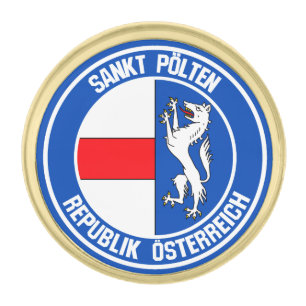 Sankt Pölten Round Emblem Gold Finish Lapel Pin