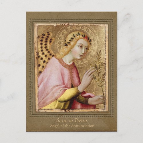 Sano di Pietro Annunciation angel CC0734 Sienese Postcard