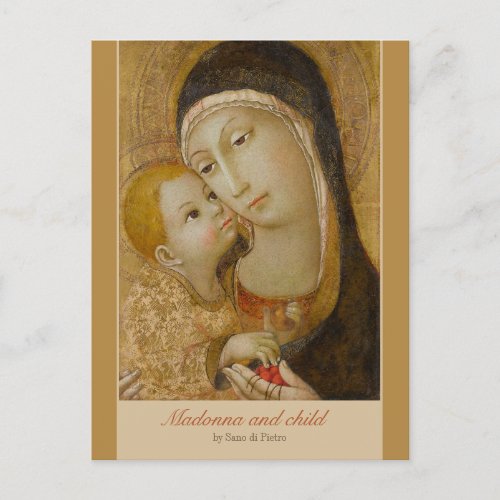 Sano di Pietro Tenderness madonna and child CC1080 Postcard