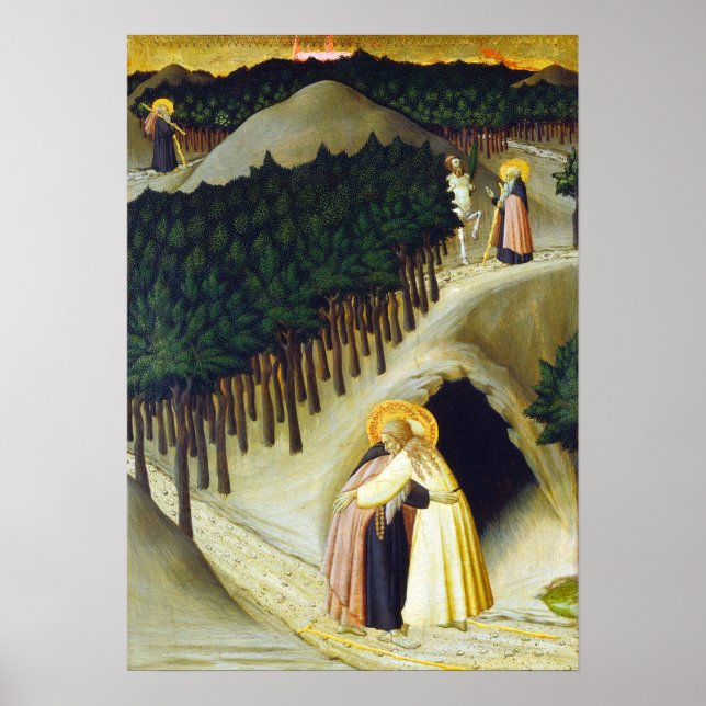 Sano di Pietro The Meeting of Saint Anthony Poster (Front)